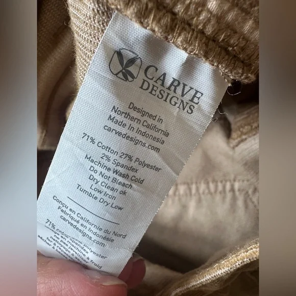 Carve Designs Carson Cord in Camel Size 6 - Picture 4 of 6